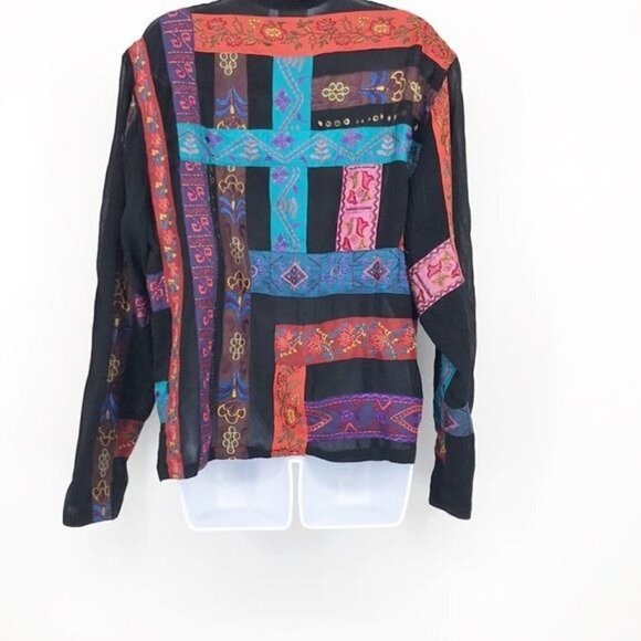 Chico's Colorful Multi Media Button Down Shirts Size 2 US M - Picture 9 of 14